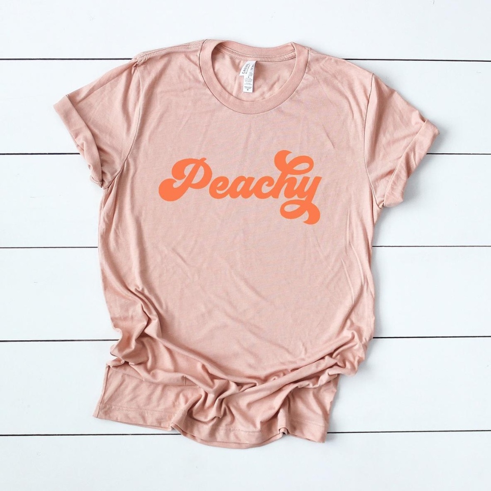 Peachy Retro 70s Luxury Tee Shirt - Picture 1 of 3